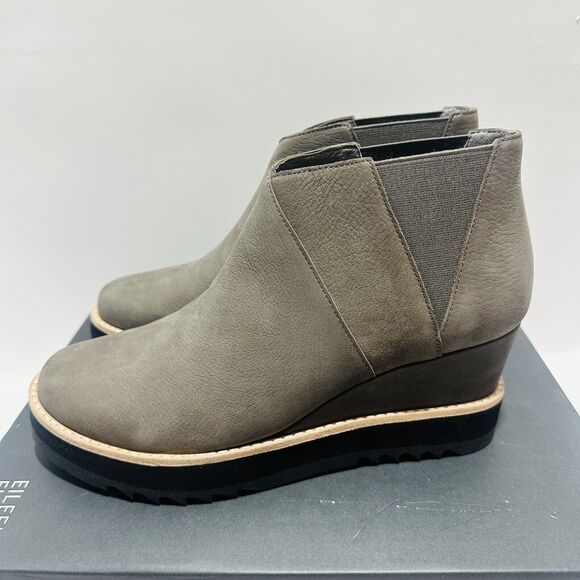Eileen Fisher Caddy-TN Women's US 9.5M Chelsea Bootie Graphite Nubuck Wedge Heel - Picture 6 of 15